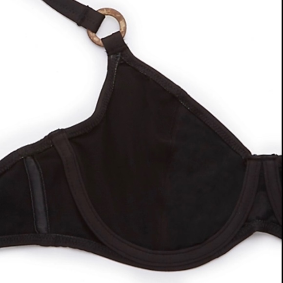 Freya Coco Wave Black Coconut Shell Swim Top Luxury Swimwear size 32-DD/32-E EUC - Picture 3 of 10